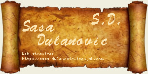 Saša Dulanović vizit kartica